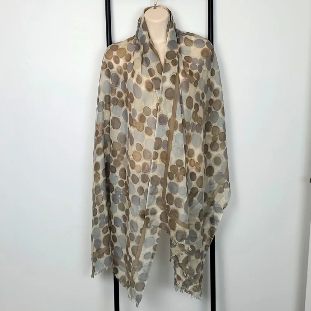 Kinross Cashmere Polka Dots long light scarf cozy warm
